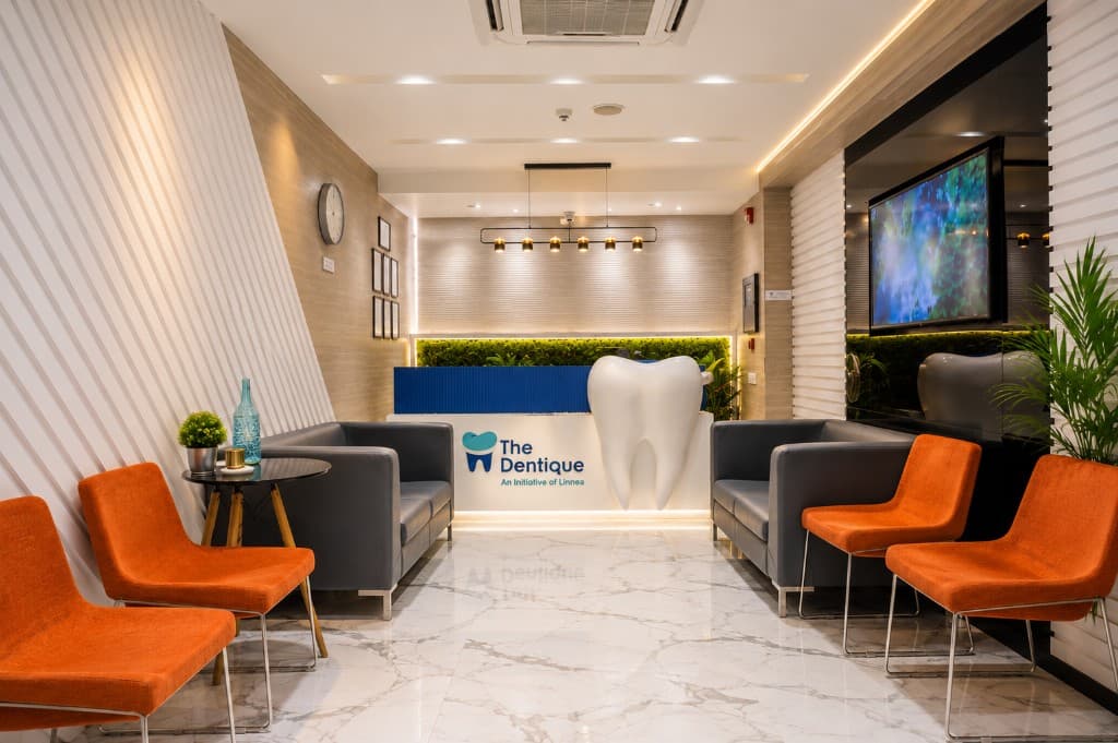 Reception lounge at The Dentique Kolkata